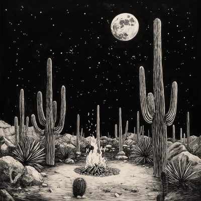 Sacred Fire in Baja Desert