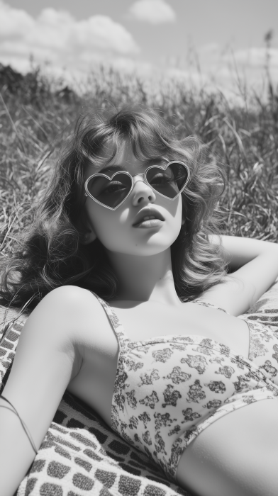 Teen Girl in Heart Glasses