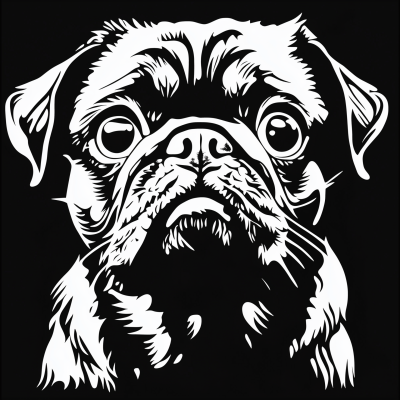 Confused Pug Stencil