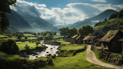 Albanian Village Landscape