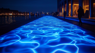 Blue Water Ripple Projection