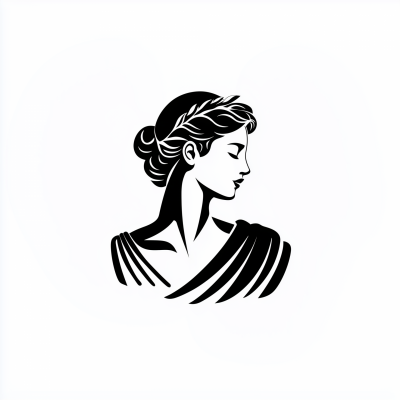 Minimalistic Greek Muse Icon