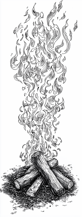 Victorian Campfire Drawing