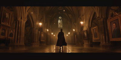 Young Wizard in Castle Corridors