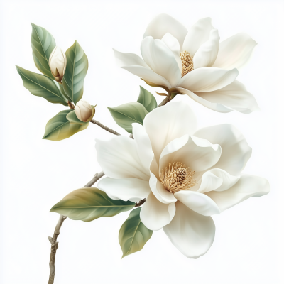 Realistic White Flowers