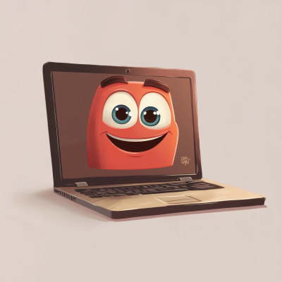 Laptop in Pixar Style