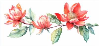 Tropical Watercolor Flowers