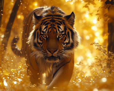 Tiger in Golden Trees