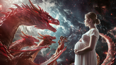 Pregnant Woman and Seven-Headed Dragon