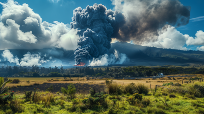 Large Smoke Cloud in the Mountains