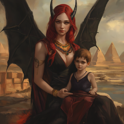 Lilith and Child at the Pyramids
