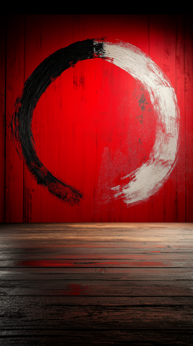 Abstract Red and White Art