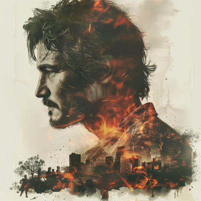 Double Exposure of Pedro Pascal