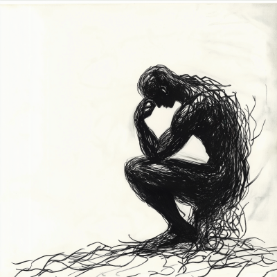 The Thinker Stick Figure