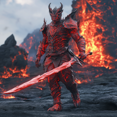 Dragonborn Warrior on Battlefield
