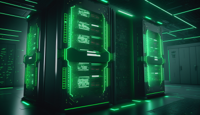 Futuristic Neon Data Center