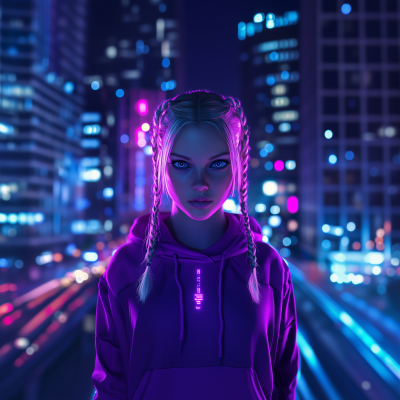 Futuristic Beauty in Cyberpunk Chicago