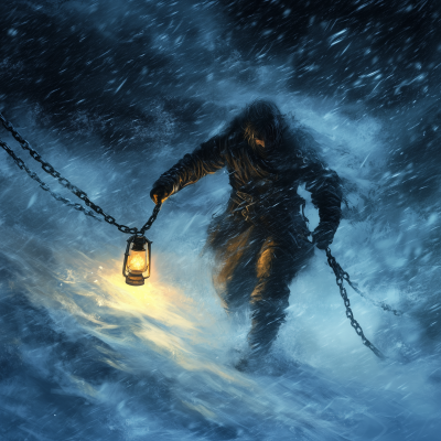 Nordic Man in a Snow Storm