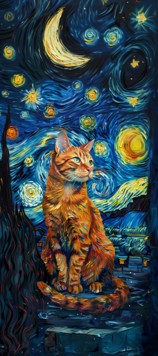 Starry Night Cat