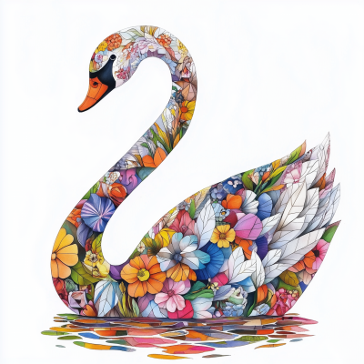 Colorful Swan Art