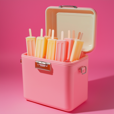 Colorful Ice Cooler with Popsicles