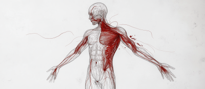 Human Body Sketch with Pulse Curve