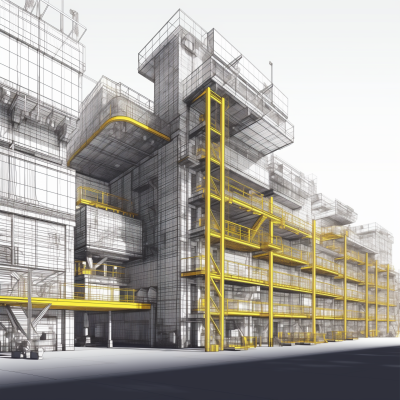 Futuristic Factory Drawing