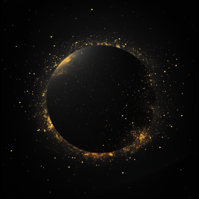 Black Space with Yellow Star Particle