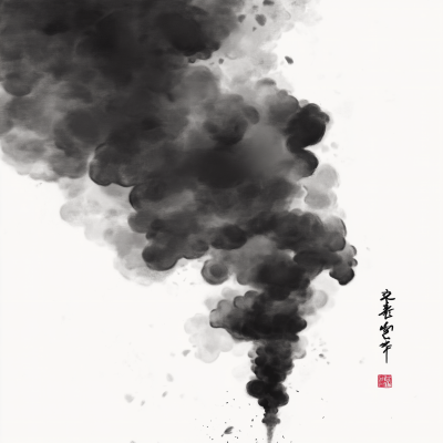 Black and White Sumi Illustration