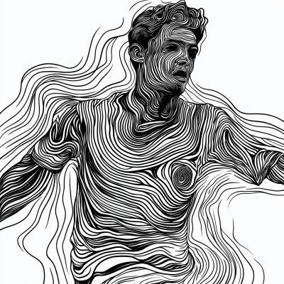 Stylized Black and White Street Soccer