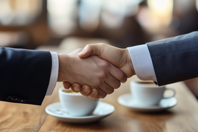 Business Agreement Over Coffee