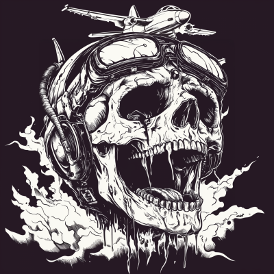 Melting Skull in Psychedelic Horror