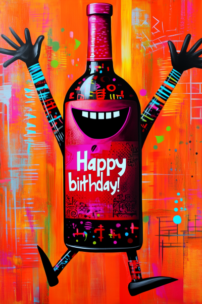 Happy Birthday Wine Bottle