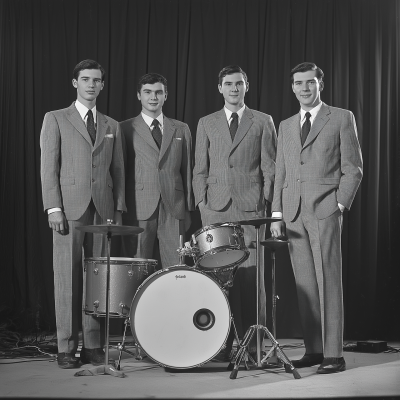 Vintage Rock Band in Suits