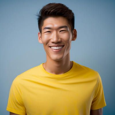 Smiling Young Man in Yellow