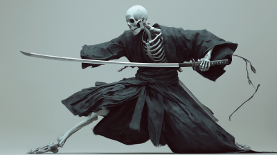Samurai Skeleton in Combat