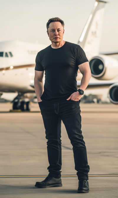 Elon Musk at the Airport