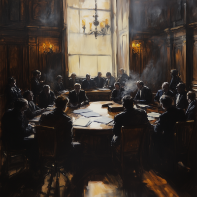 Old Western Courtroom Scene