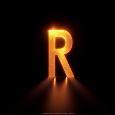 Glowing Letter R