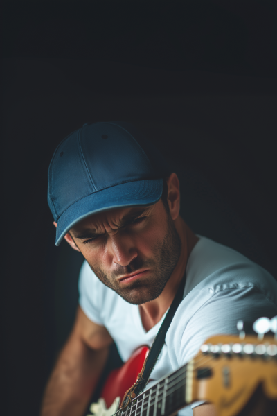 Concentrated Guitarist