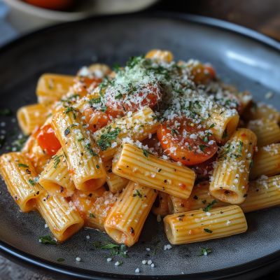 Pasta dish with parmesan