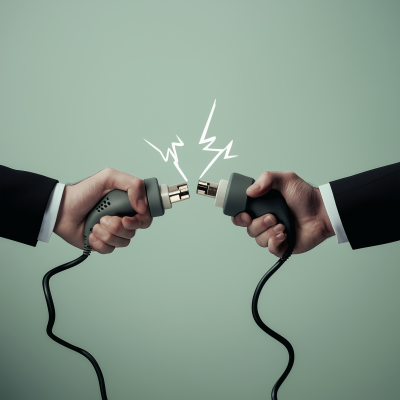 Hands Connecting Electrical Cord