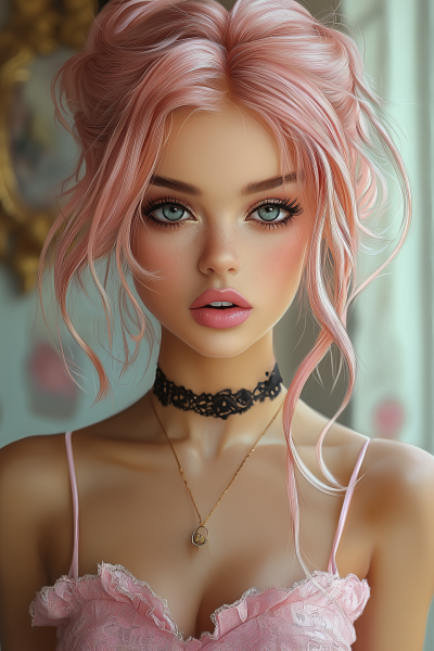 Beautiful Woman in Barbie Style