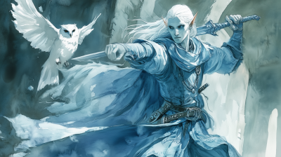 Elven Wizard in Combat