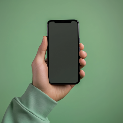 Closeup of Hand Holding Smartphone