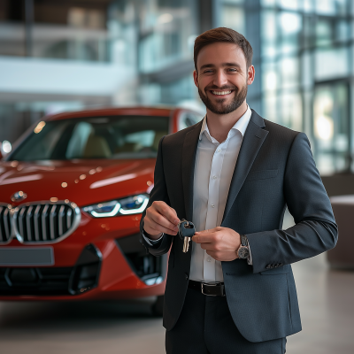Happy Employee with BMW Keys