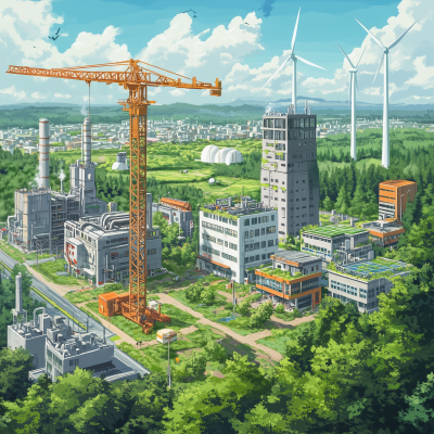 Eco Friendly Town Landscape