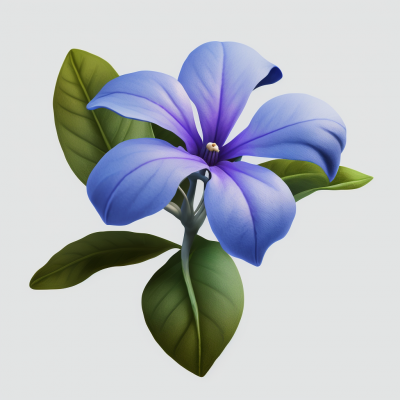 Realistic Periwinkle Flower Logo
