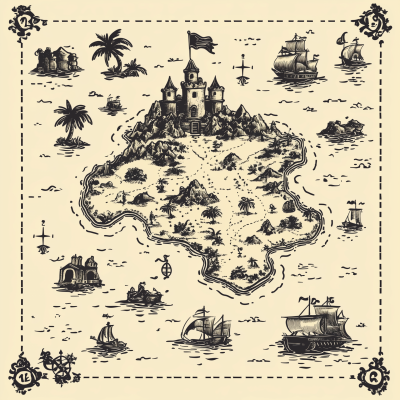 Treasure Map Illustration