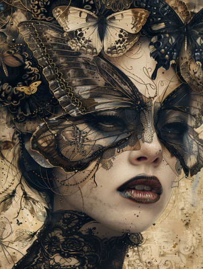 Ethereal Woman with Moths